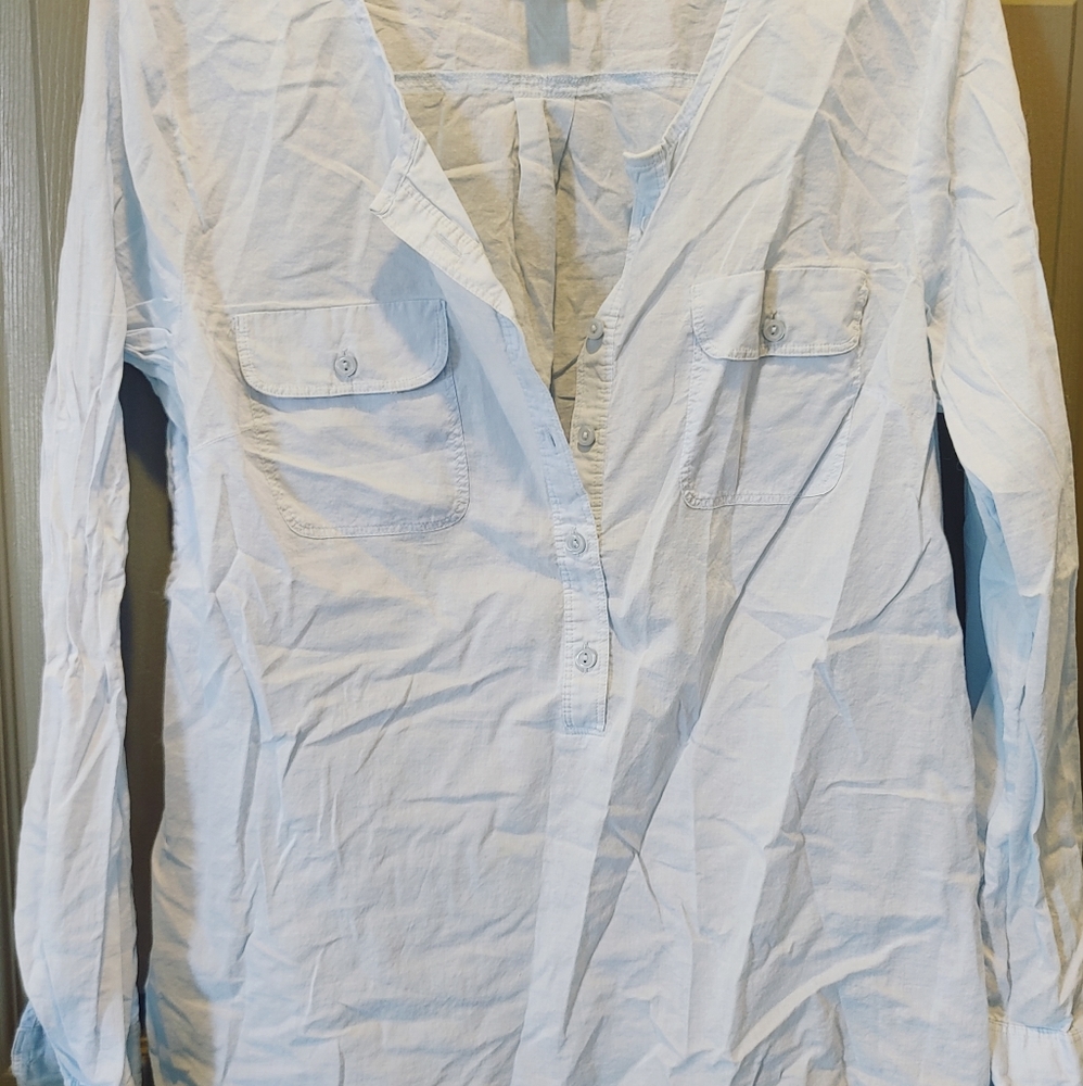 Loft cotton blue button down